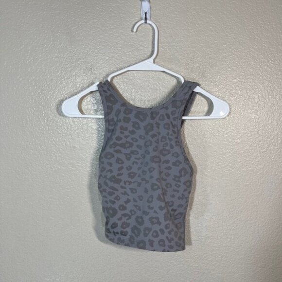 Beyond Yoga Sports Bra Womens XS Strappy Gray Animal Print Gym Workout - Picture 1 of 5